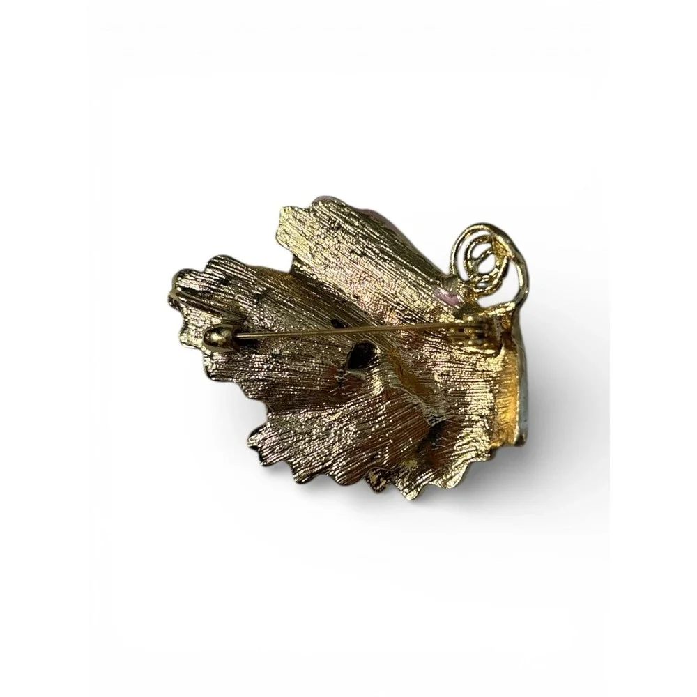 Vintage Gold‎ Tone Multicolor Enamel Ocean Wave Brooch Pin
